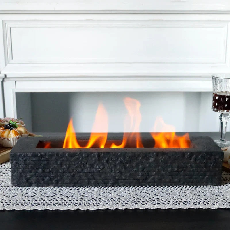 16"x4" Cement Rectangle Black Fireplace