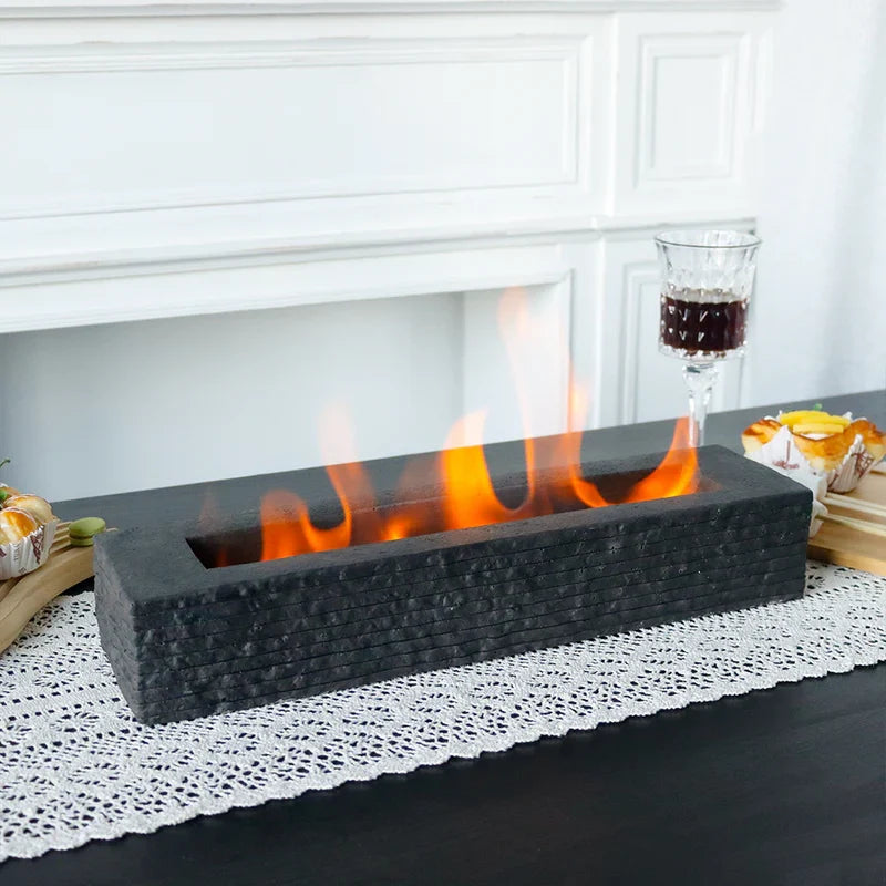 16"x4" Cement Rectangle Black Fireplace