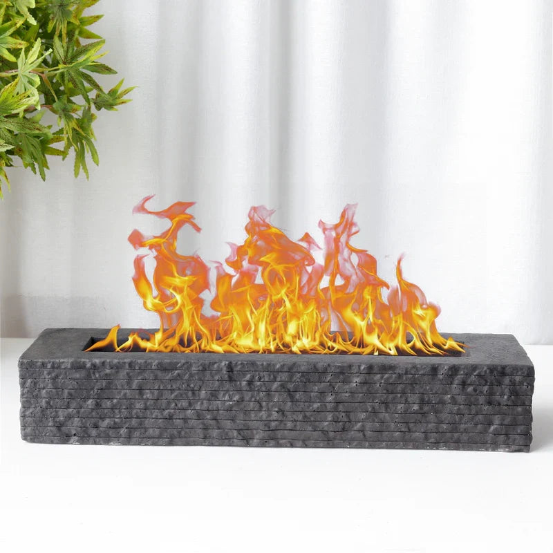 16"x4" Cement Rectangle Black Fireplace