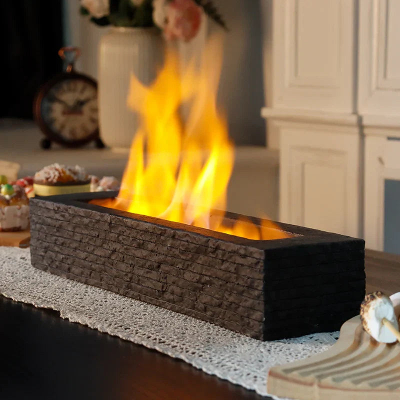 16"x4" Cement Rectangle Black Fireplace