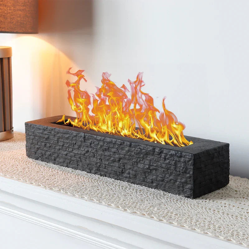 16"x4" Cement Rectangle Black Fireplace