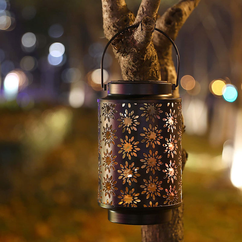 2 Pack Lantern Lights Outdoor (Flower Pattern)