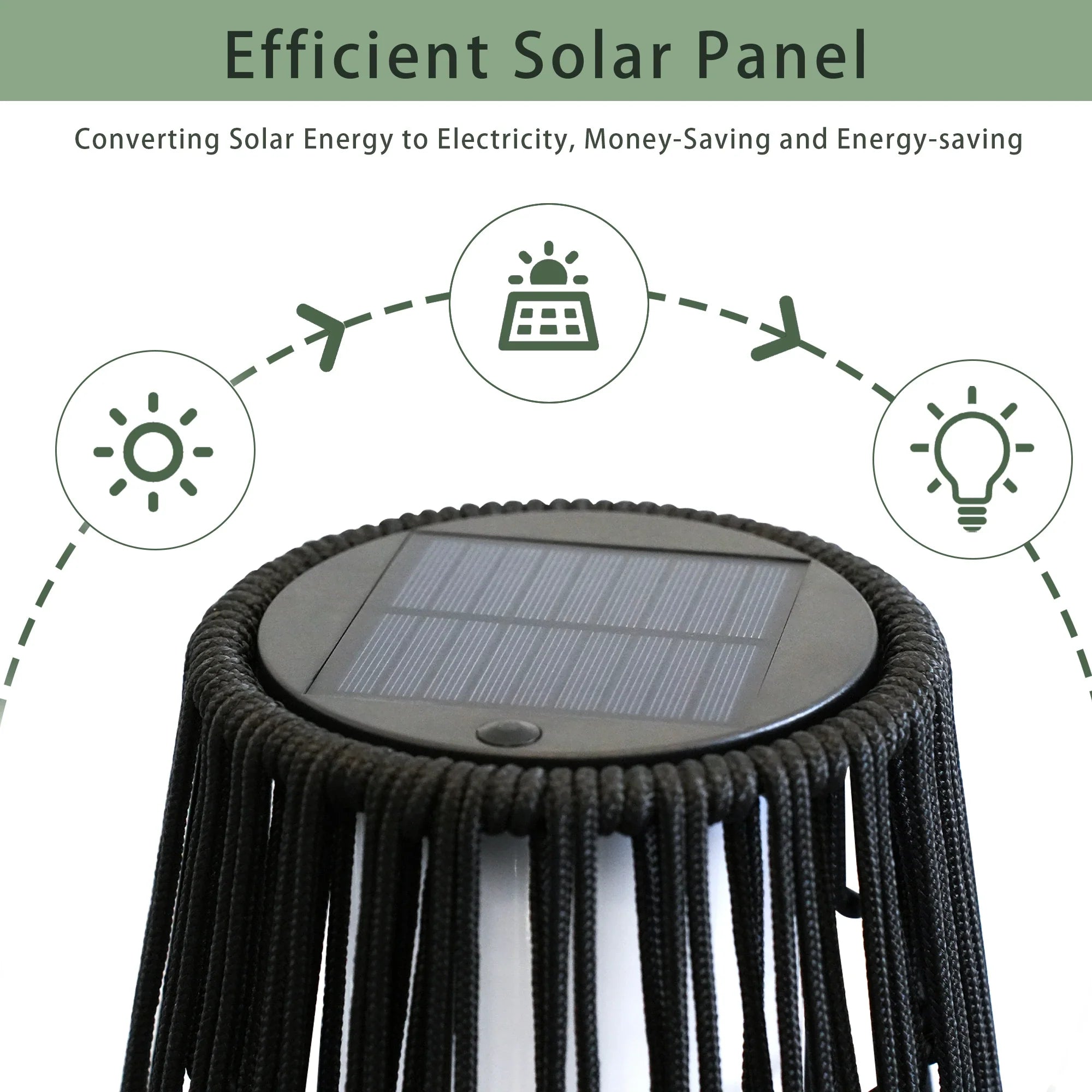 2 Piece Solar Powered Lantern Wicker Solar Patio Lamp