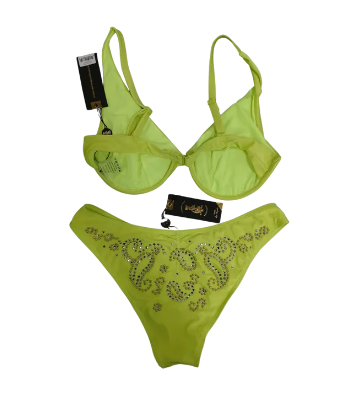 2 piece bra and contoured bikini style swimwear CA-10178 GRN