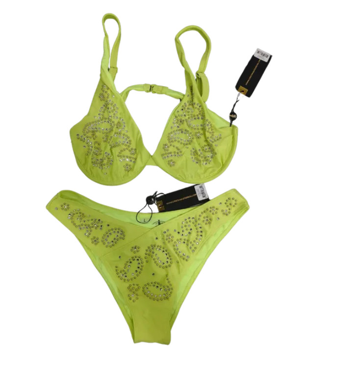 2 piece bra and contoured bikini style swimwear CA-10178 GRN