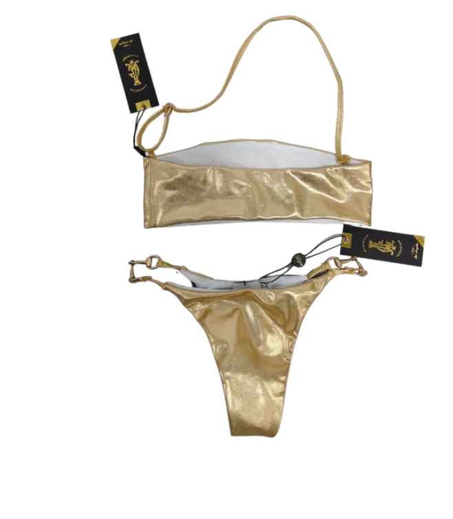 2 piece classic metallic bandeau CASW22002