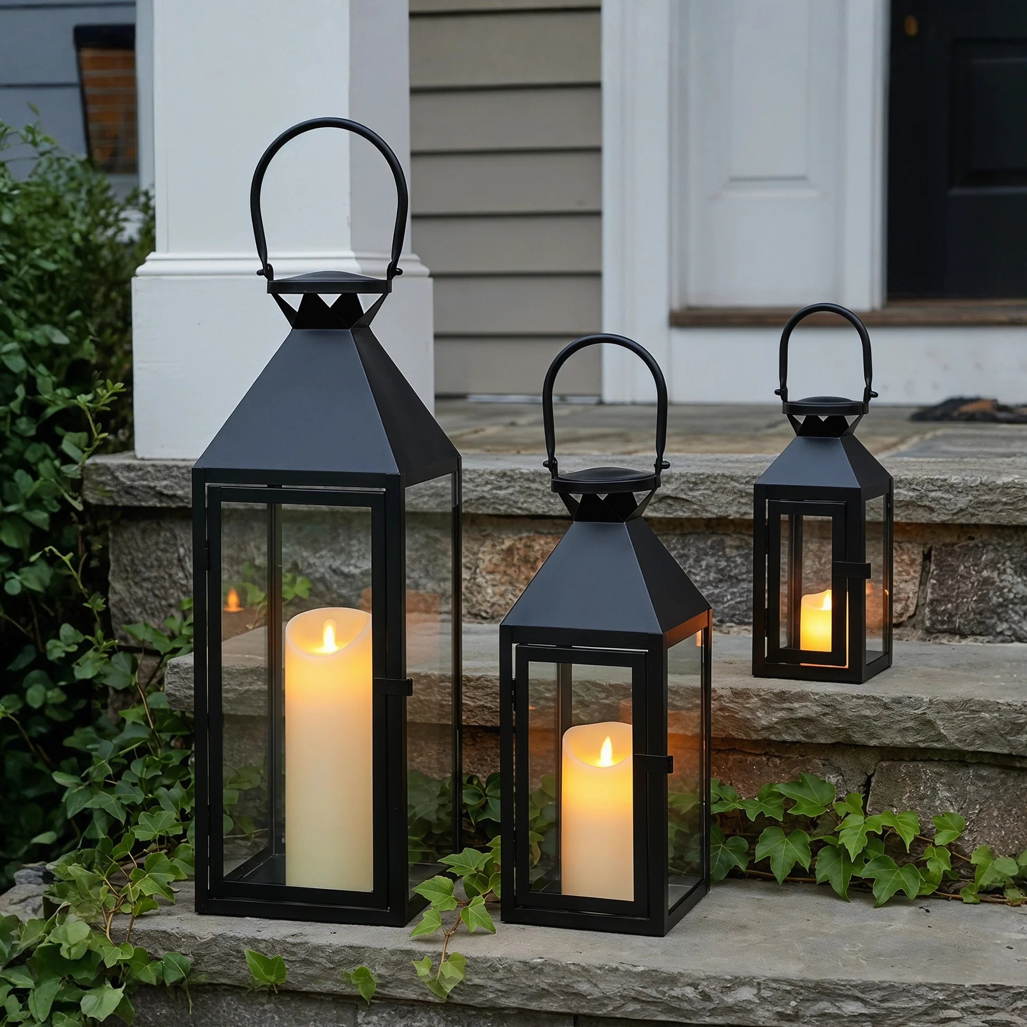 26"&19"& 13" High Elegant Candle Lantern Metal Lanterns for Versatile Indoor & Outdoor