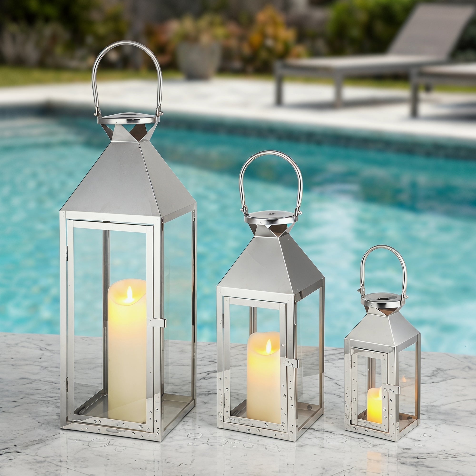 26"&19"& 13" High Elegant Candle Lantern Metal Lanterns for Versatile Indoor & Outdoor