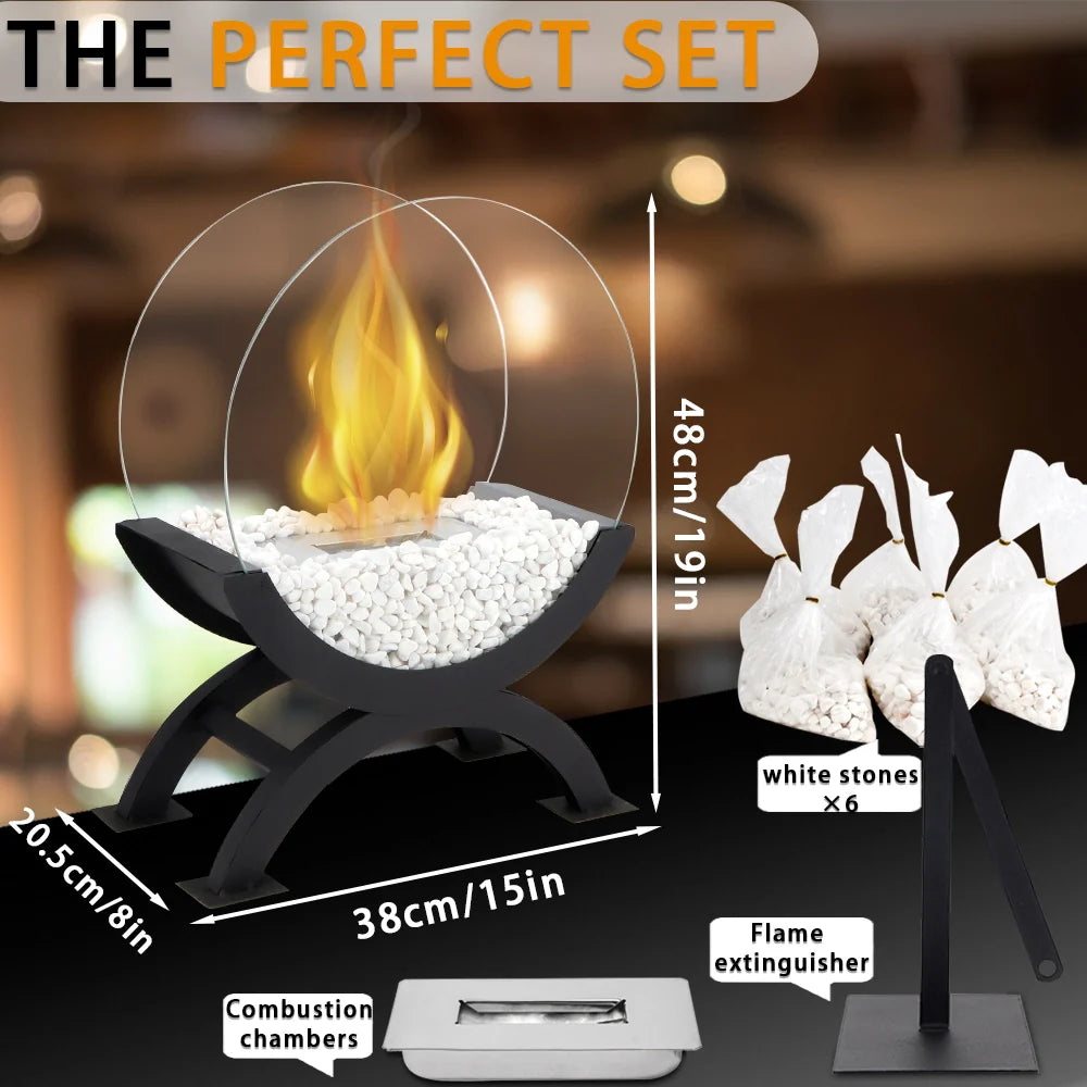 48cm H Portable Round Tabletop Fireplace（Currently available in Europe）