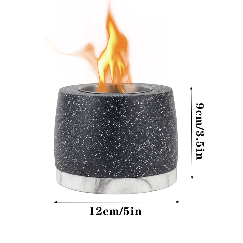 5"x3.5" Mini Gray Cement Fireplace Round