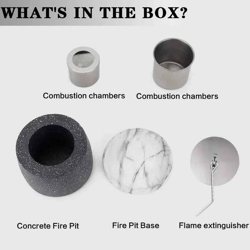 5"x3.5" Mini Gray Cement Fireplace Round