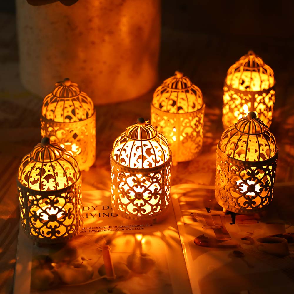 6 Pack Small Metal Candle Lanterns