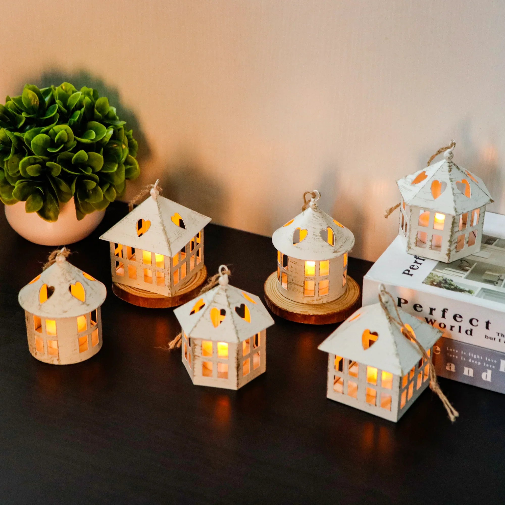 6 Pcs Small Centerpieces Candle Lanterns