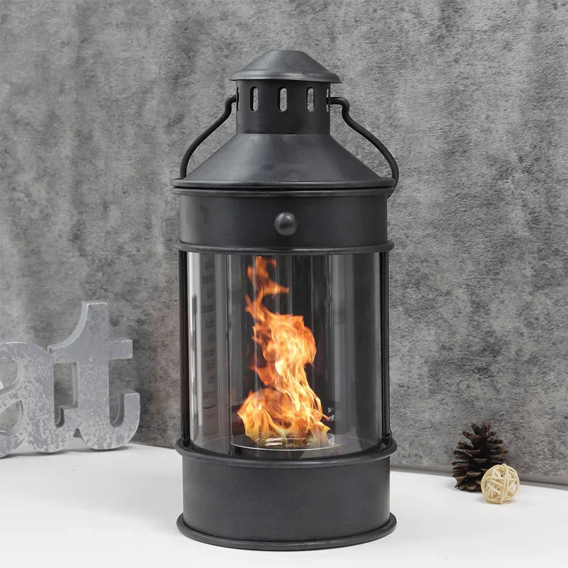 6" x16" Portable Elegant Desktop Fireplace Lantern