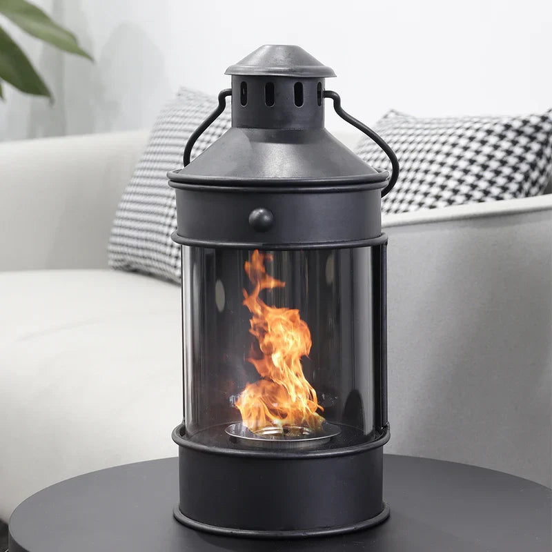 6" x16" Portable Elegant Desktop Fireplace Lantern