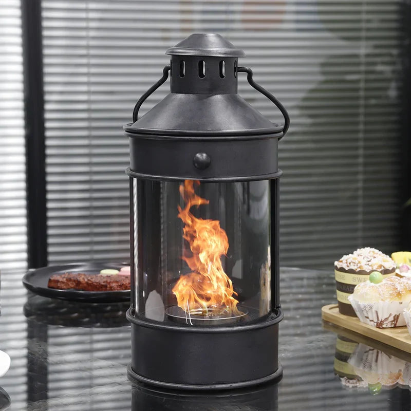 6" x16" Portable Elegant Desktop Fireplace Lantern