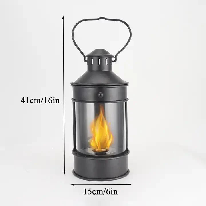 6" x16" Portable Elegant Desktop Fireplace Lantern