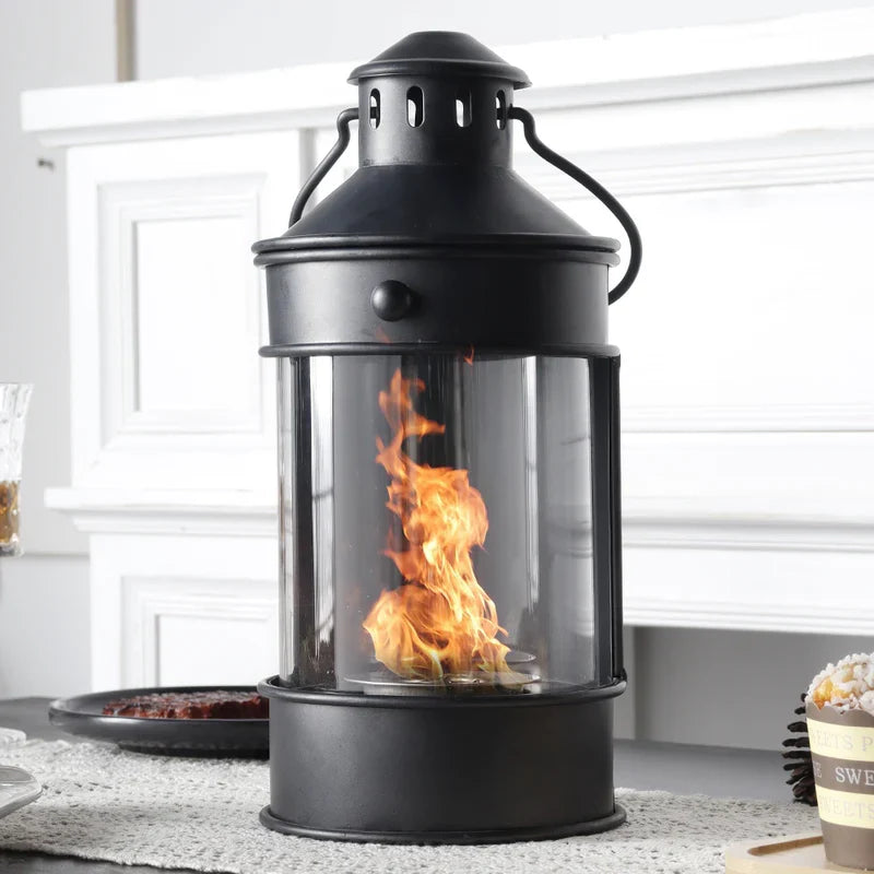 6" x16" Portable Elegant Desktop Fireplace Lantern