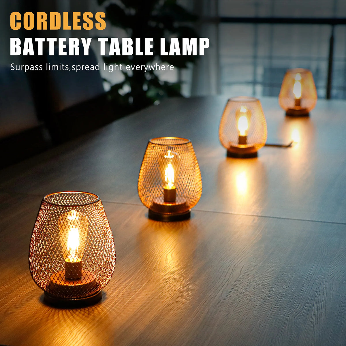 6.7" Tall Battery Powered Outdoor Table Lamp