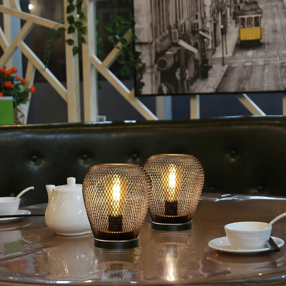 6.7" Tall Battery Powered Outdoor Table Lamp (Set of 2)