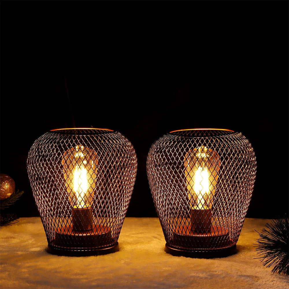 6.7" Tall Battery Powered Outdoor Table Lamp (Set of 2)