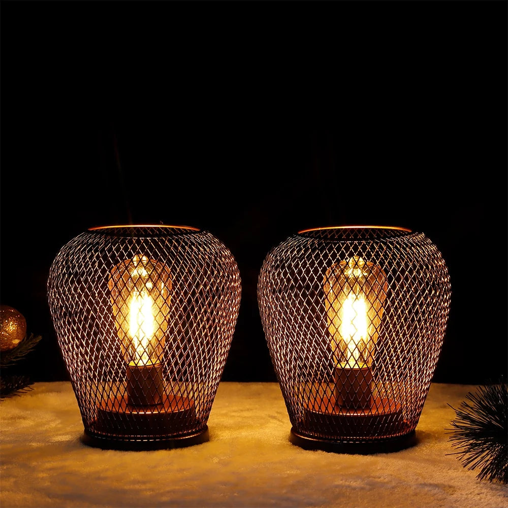 6.7" Tall Battery Powered Outdoor Table Lamp (Set of 2)