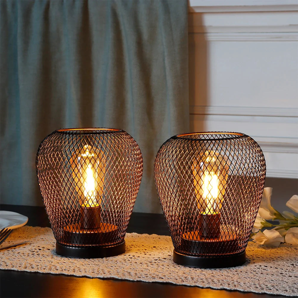 6.7" Tall Battery Powered Outdoor Table Lamp (Set of 2)