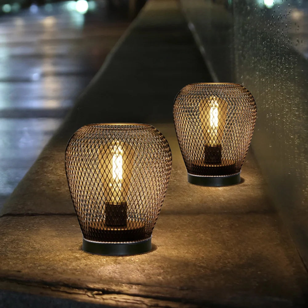 6.7" Tall Battery Powered Outdoor Table Lamp (Set of 2)