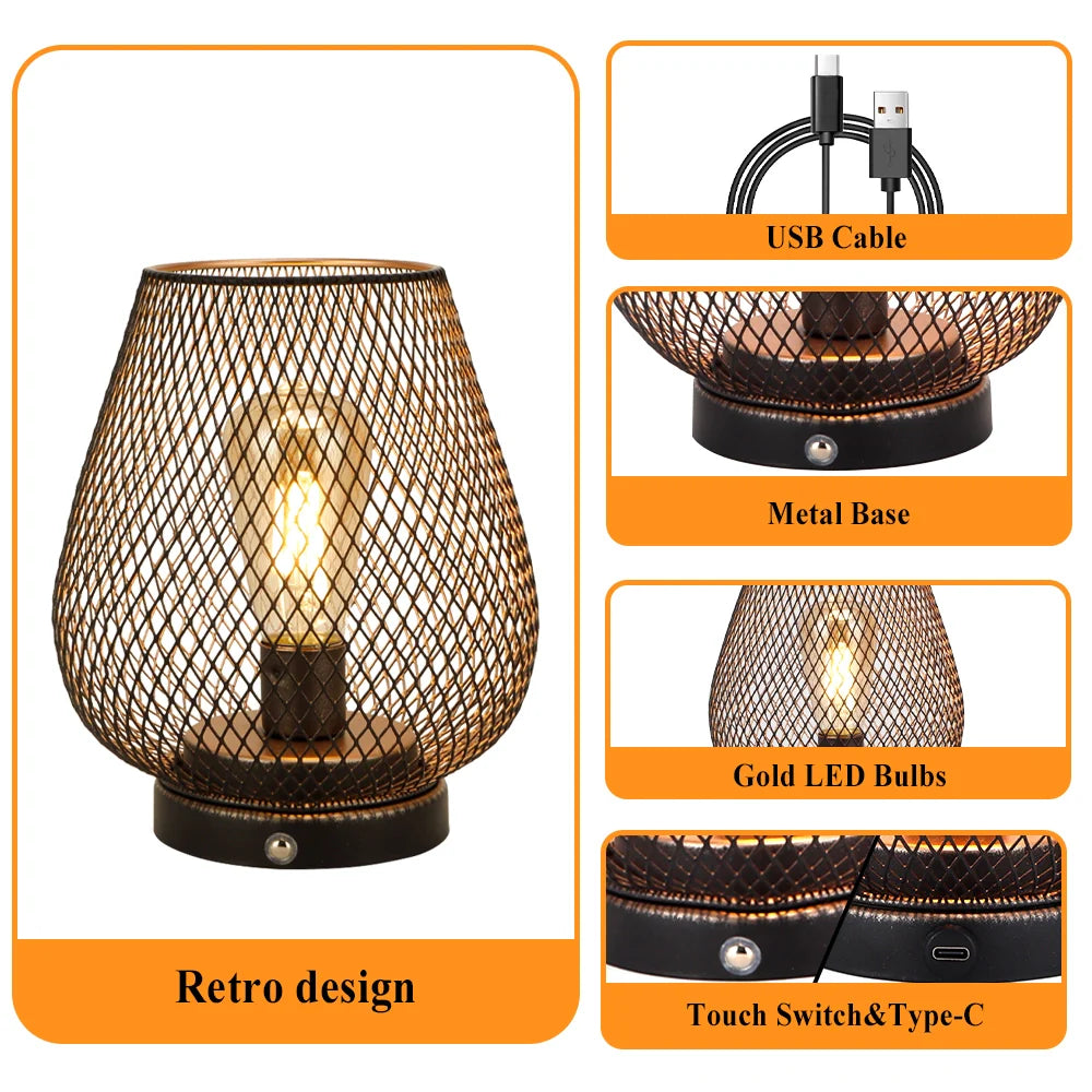 6.7"H Touch Adjustable Table Lamp(Metal Base, Bronze Egg)