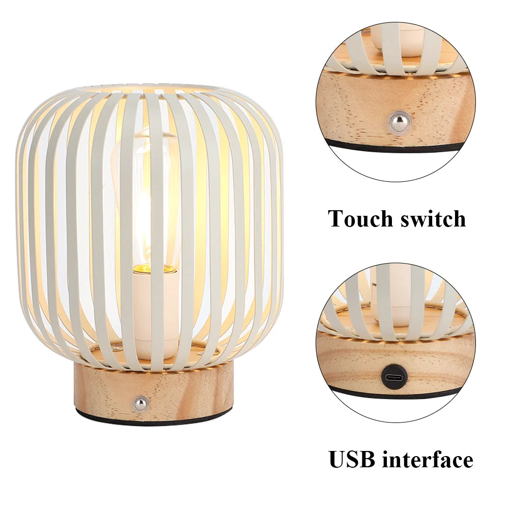 7.5"H Touch Bedside Rechargeable Lamp (Cylinder)