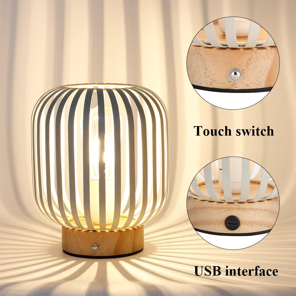 7.5"H Touch Bedside Rechargeable Lamp (Cylinder)