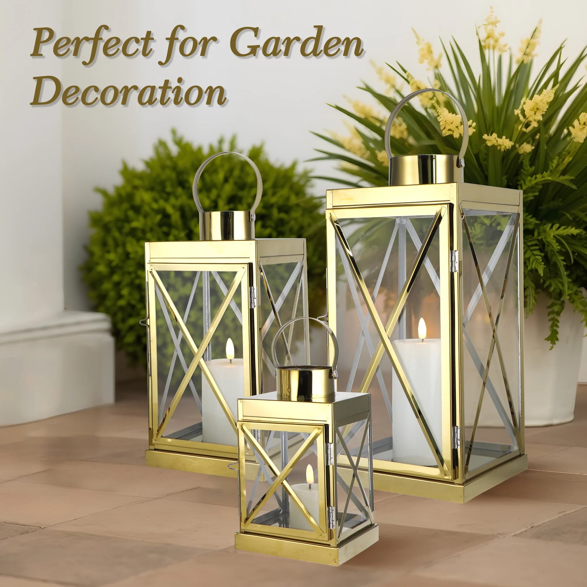 8/12/16 Inch Opulent Metal Candle Lanterns Candle Holder