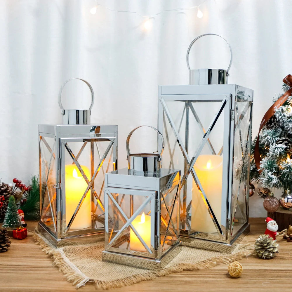 8/12/16 Inch Opulent Metal Candle Lanterns Candle Holder
