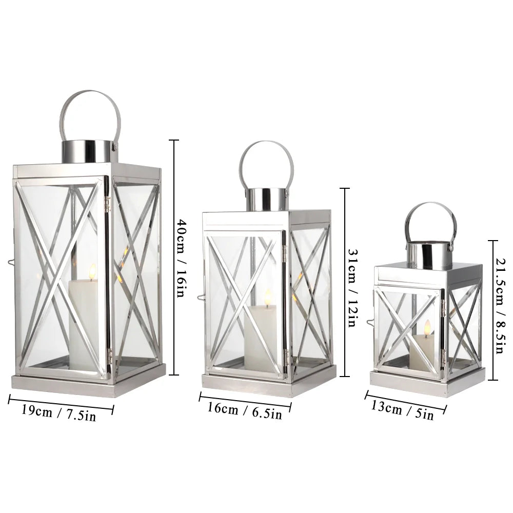8/12/16 Inch Opulent Metal Candle Lanterns Candle Holder