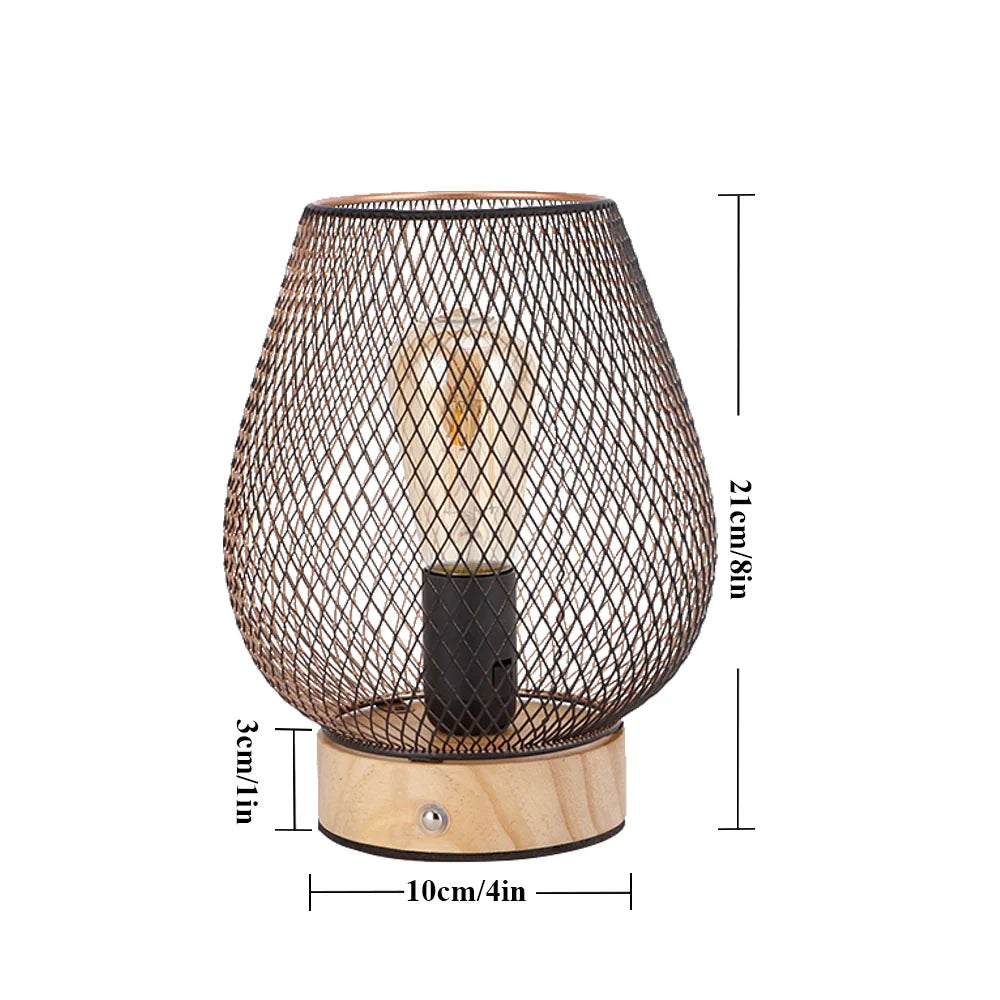 8"H Touch Adjustable Table Lamp(Wooden Base,Bronze Egg)