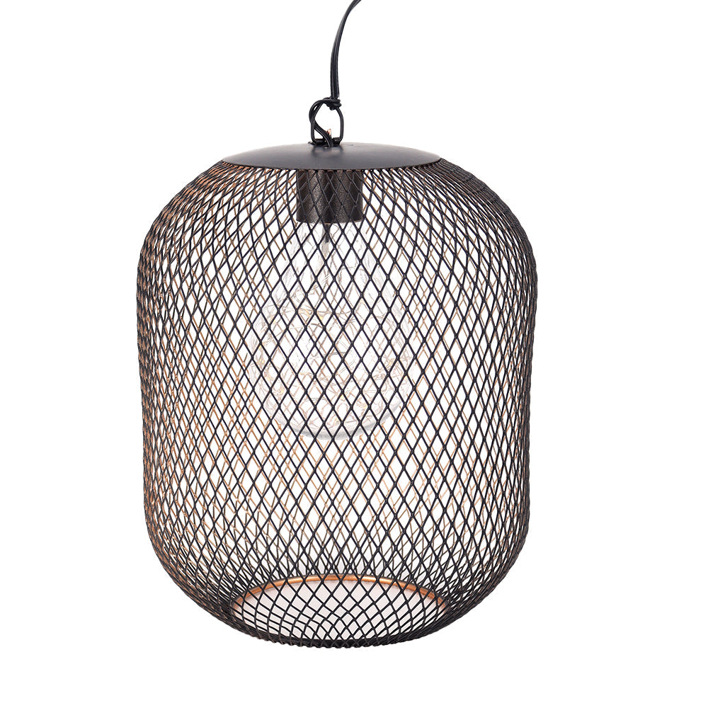 8.5'' High Battery Operated Hanging Lamp Mesh Lanterns with Lights Bulb