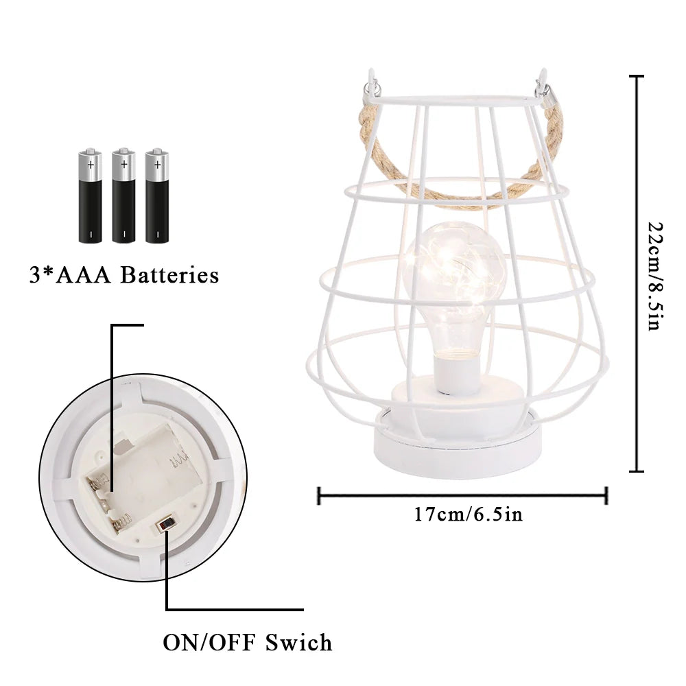 8.5" Tall Battery Powered Outdoor Table Lamp Black