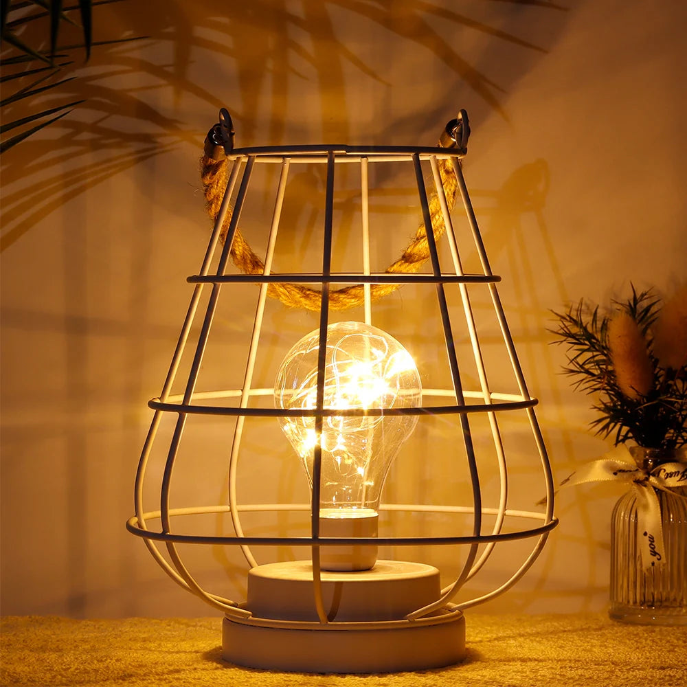 8.5" Tall Battery Powered Outdoor Table Lamp Black