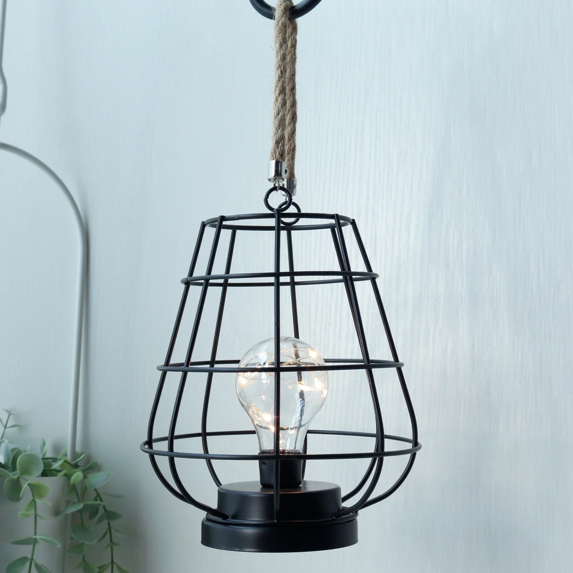 8.5" Tall Battery Powered Outdoor Table Lamp Black
