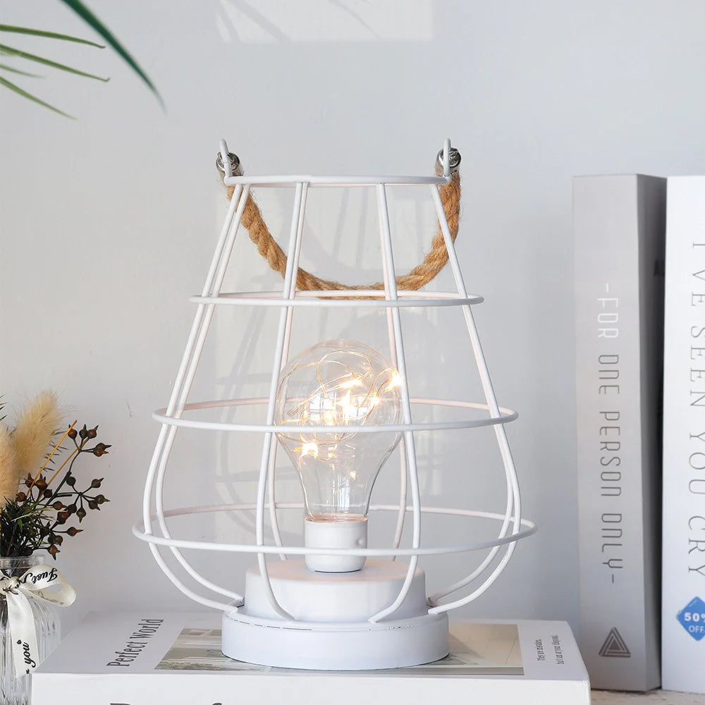 8.5" Tall Battery Powered Outdoor Table Lamp Black
