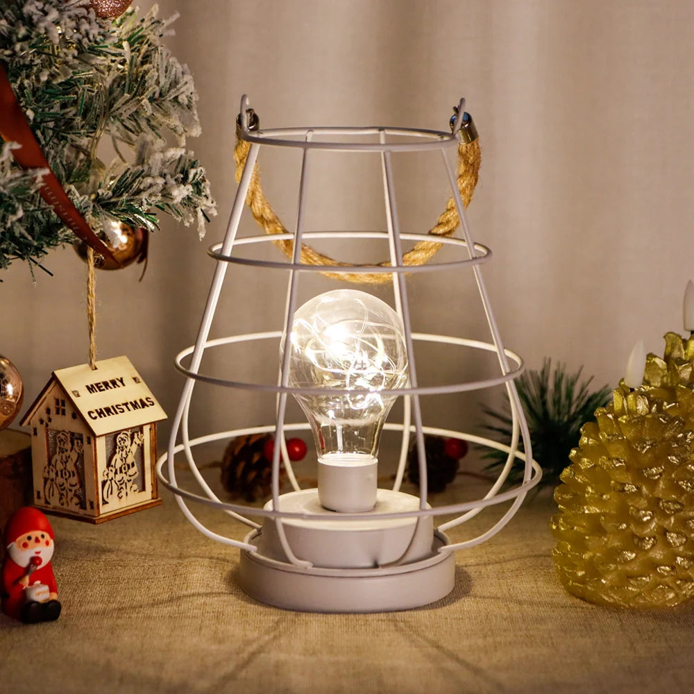 8.5" Tall Cordless Accent Light with Edsion Style Bulb (White)