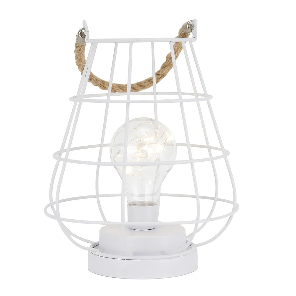 8.5" Tall Cordless Accent Light with Edsion Style Bulb (White)