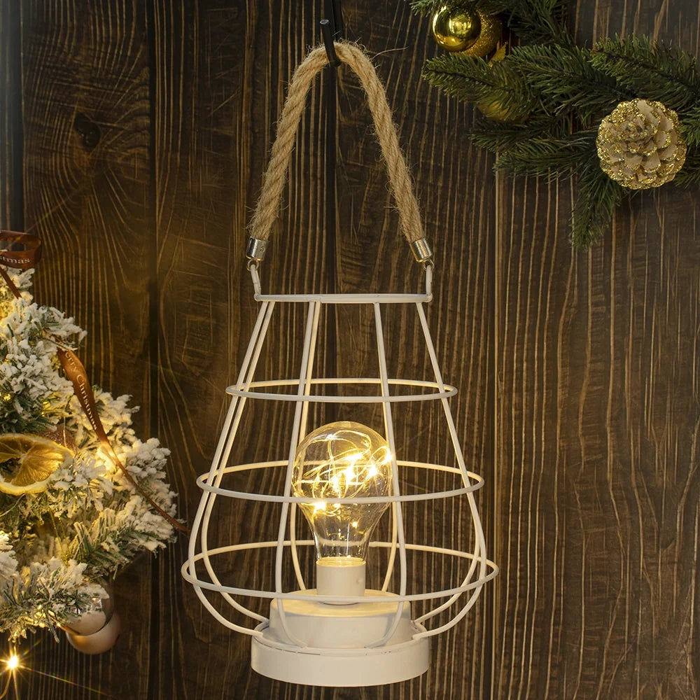 8.5" Tall Cordless Accent Light with Edsion Style Bulb (White)