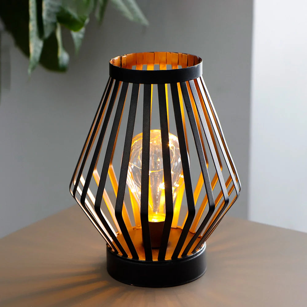 8.7”H Tall Battery powered table lamp(Diamond)