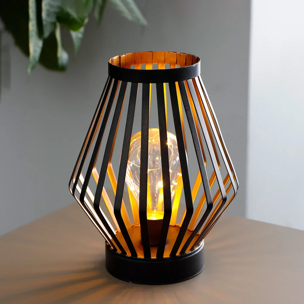 8.7”H Tall Battery powered table lamp(Diamond)
