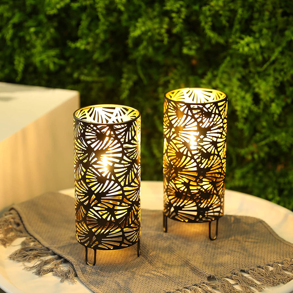 9''High Metal Lamp Battery Powered Metal Lamp（Set of 2）