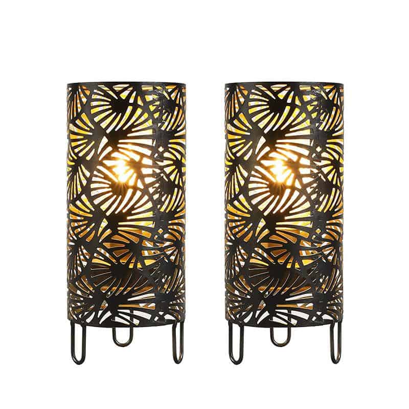 9''High Metal Lamp Battery Powered Metal Lamp（Set of 2）