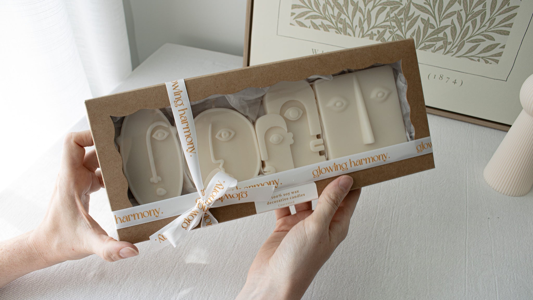 Abstract Face Candle Set, Modern Art Candles