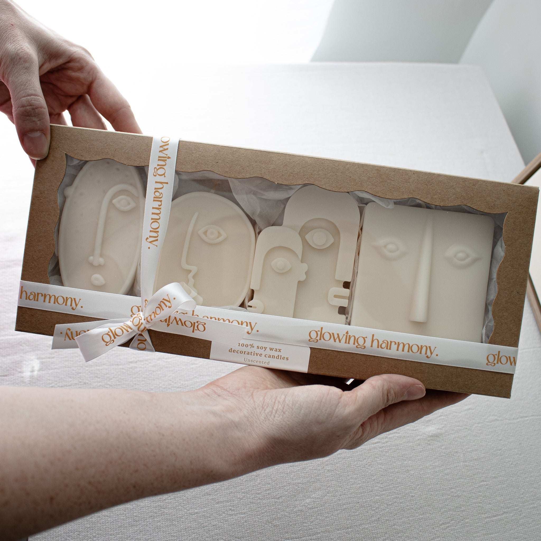 Abstract Face Candle Set, Modern Art Candles