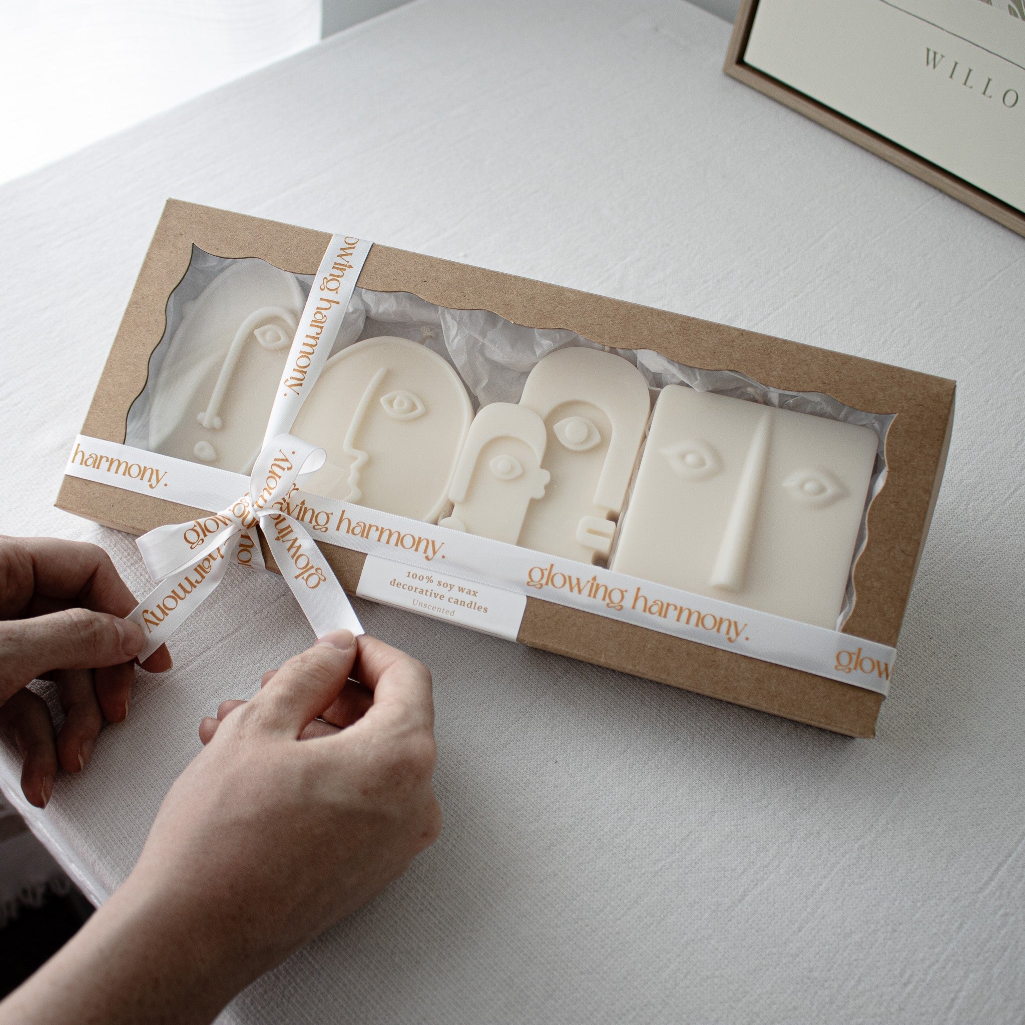 Abstract Face Candle Set, Modern Art Candles